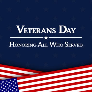 Veterans day with American flag, modern design