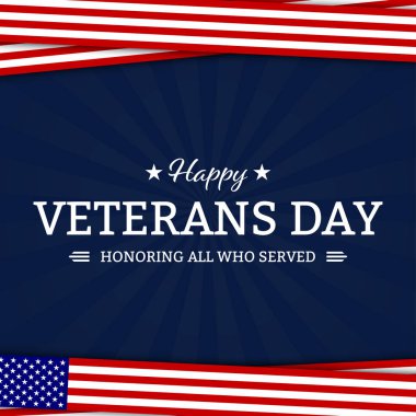 Veterans day with American flag, modern design