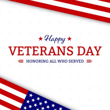 Veterans day with American flag, modern design