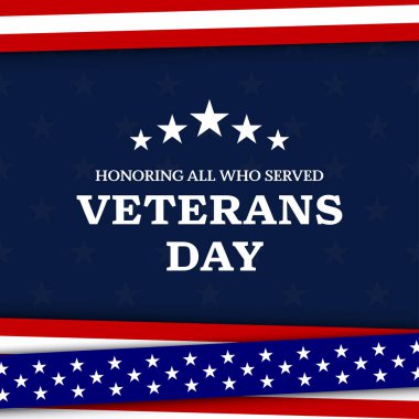 Veterans day with American flag, modern design