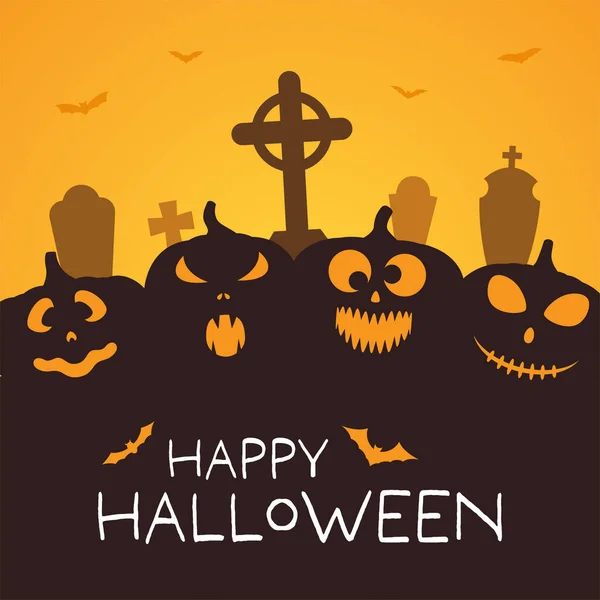 Happy Halloween Night Background Vector Illustration — Wektor stockowy