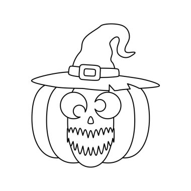 Coloring page with Halloween Pumpkin