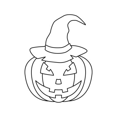 Coloring page with Halloween Pumpkin