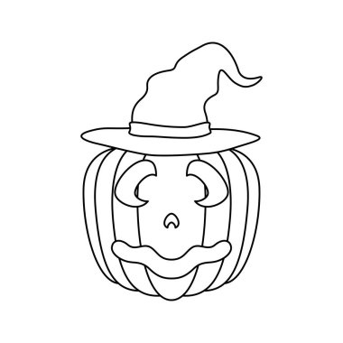 Coloring page with Halloween Pumpkin