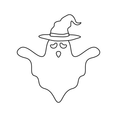 Coloring page with Halloween Ghost