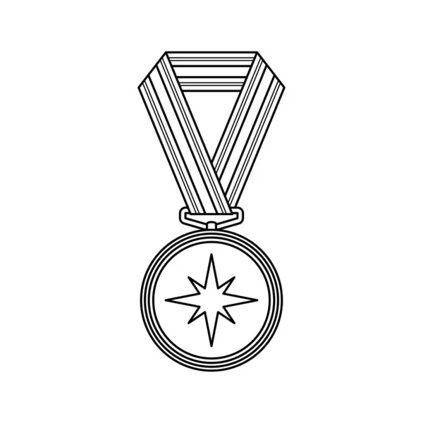 Coloring Page Medal Kids — Stok Vektör