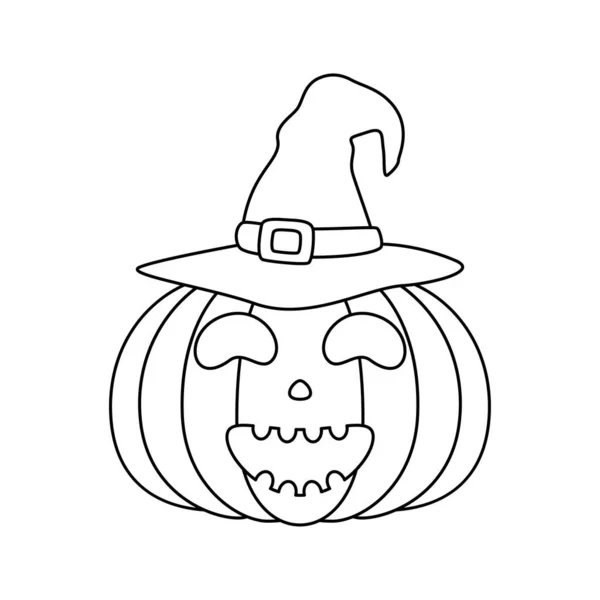 Coloring Page Halloween Pumpkin — ストックベクタ