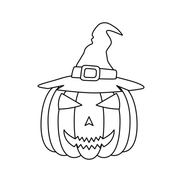 Coloring Page Halloween Pumpkin — стоковый вектор