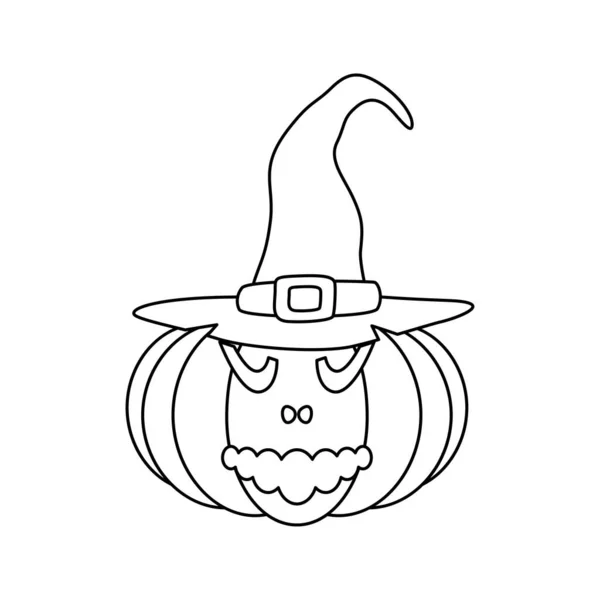 Coloring Page Halloween Pumpkin — Stock Vector