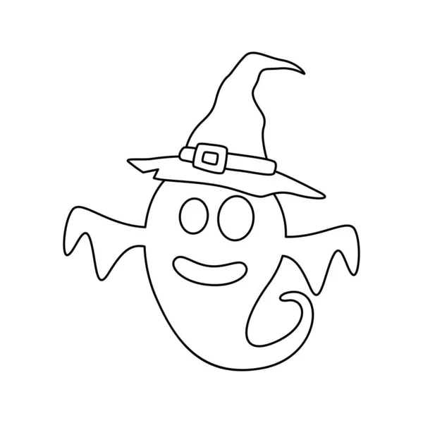 Coloring Page Halloween Ghost — Image vectorielle