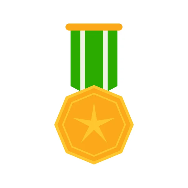 Medalj Isolerad Vit Bakgrund — Stock vektor