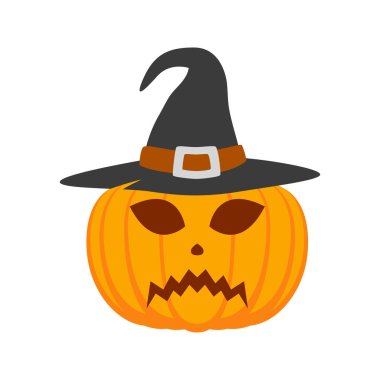 Halloween Pumpkin with hat isolated on white background
