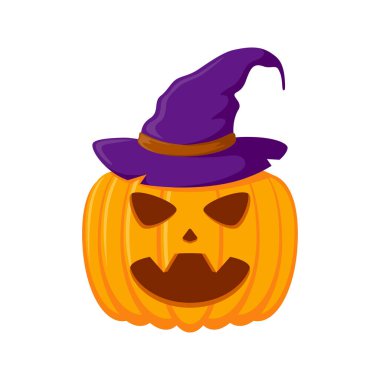 Halloween Pumpkin with hat isolated on white background