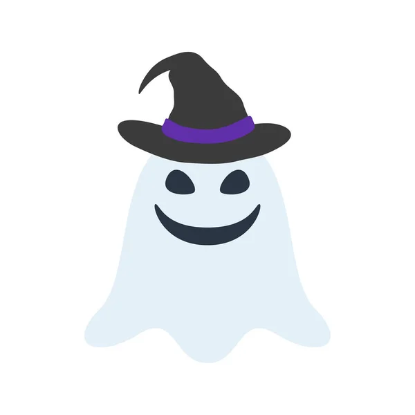 Halloween Ghost Hat Isolated White Background — Image vectorielle