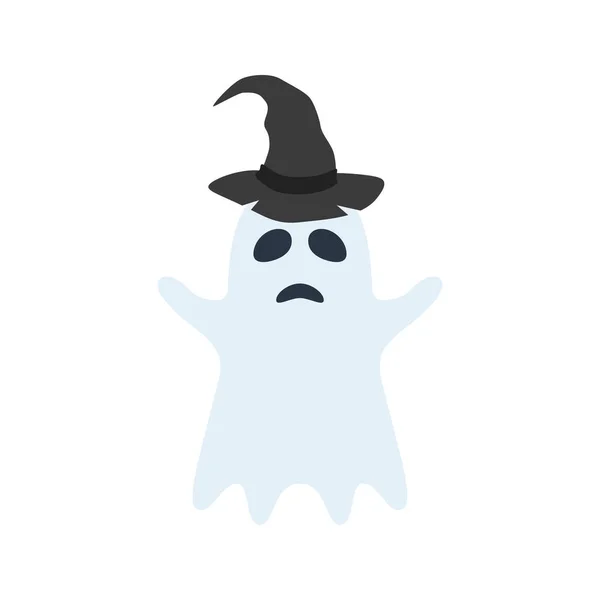 Halloween Ghost Hat Isolated White Background — стоковый вектор