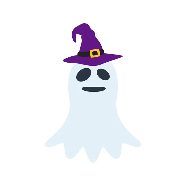 Halloween Ghost Hat Isolated White Background — ストックベクタ