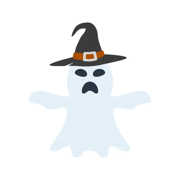 Halloween Ghost Hat Isolated White Background — ストックベクタ