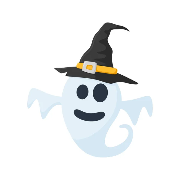 Halloween Ghost Hat Isolated White Background — ストックベクタ