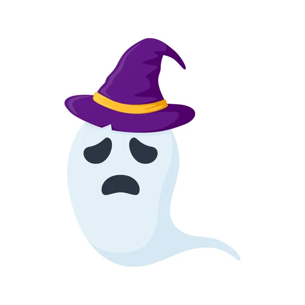 Halloween Ghost Hat Isolated White Background — Archivo Imágenes Vectoriales