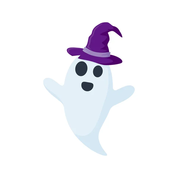 Halloween Ghost Hat Isolated White Background — Image vectorielle