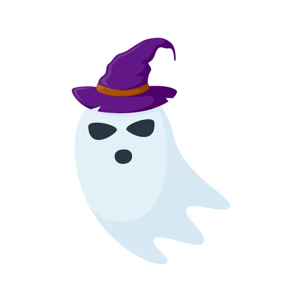 Halloween Ghost Hat Isolated White Background — Archivo Imágenes Vectoriales