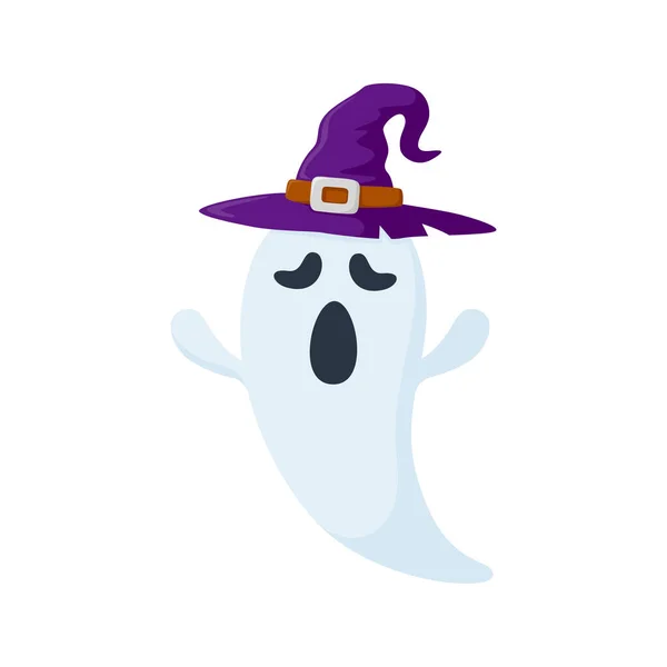 Halloween Ghost Hat Isolated White Background — Stok Vektör