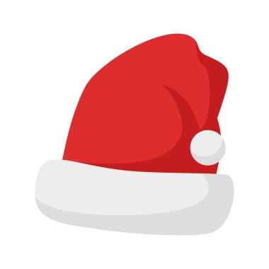 Beyaz arka planda izole edilmiş Noel Baba şapkası