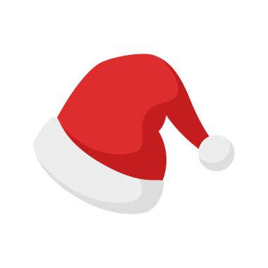 Beyaz arka planda izole edilmiş Noel Baba şapkası