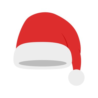 Beyaz arka planda izole edilmiş Noel Baba şapkası