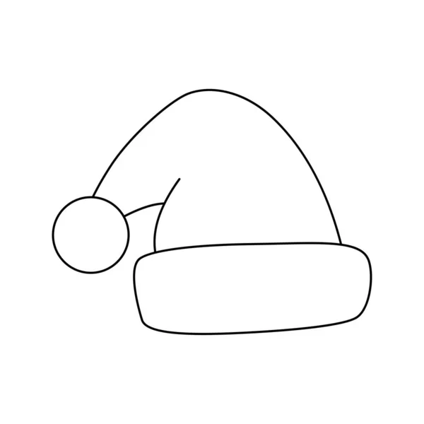 Desenho Para Colorir Com Chapéu Santa Para Crianças —  Vetores de Stock