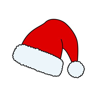 Noel Baba şapkası izole, illüstrasyon