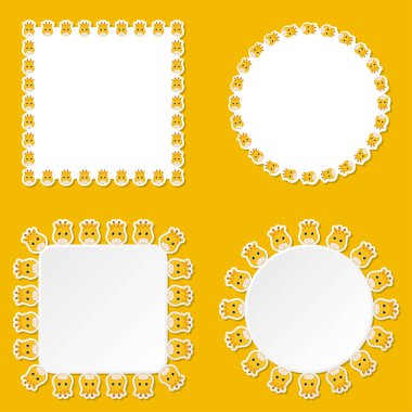 Pankart, poster ve tebrik kartı çerçeveli zürafa.