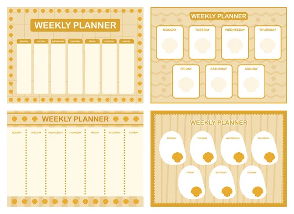 Wochenplaner Kinder Zeitplan Design Vorlage — Stockvektor