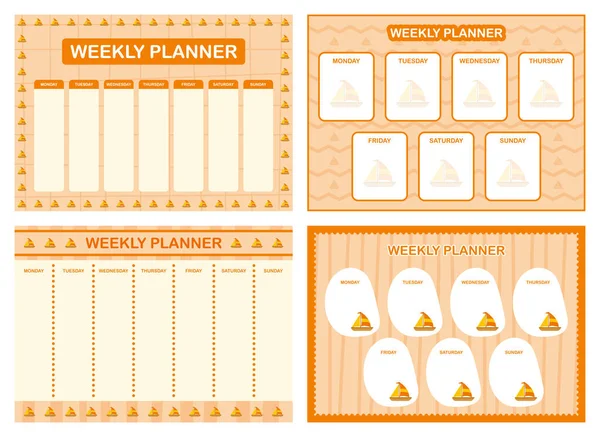 Wochenplaner Kinder Zeitplan Design Vorlage — Stockvektor
