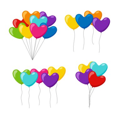 Beyaz arkaplanda izole edilmiş bir Balon kümesi