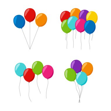 Beyaz arkaplanda izole edilmiş bir Balon kümesi