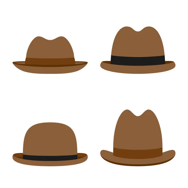 Ensemble Chapeau Isolé Sur Fond Blanc — Image vectorielle