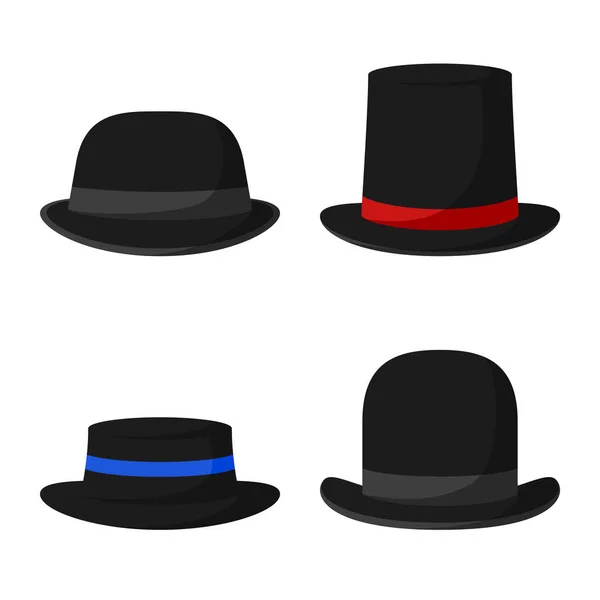 Ensemble Chapeau Isolé Sur Fond Blanc — Image vectorielle