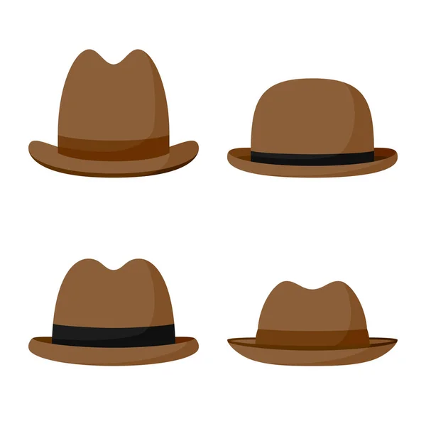 Ensemble Chapeau Isolé Sur Fond Blanc — Image vectorielle