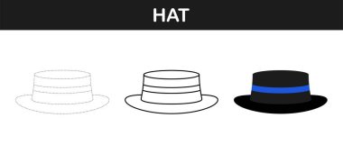 Çocuklar için şapka izleme ve boyama çalışmaları