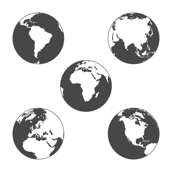 Globus Flaches Design Auf Weißem Hintergrund — Stockvektor