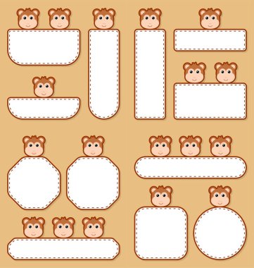 Maymunlu şirin bir pankart seti