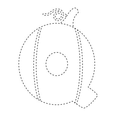 Çocuklar için Q harfi izleme çizelgesi