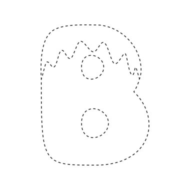 Çocuklar için B harfi izleme çalışma tablosu