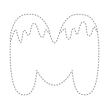 Çocuklar için M harfi izleme çizelgesi