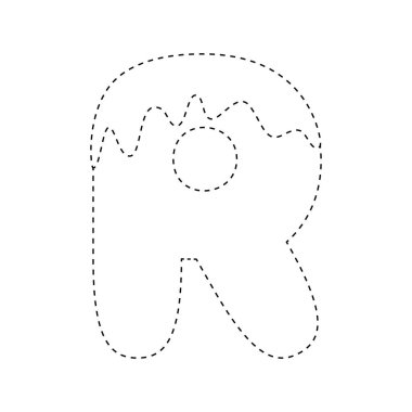 Çocuklar için R harfi izleme çizelgesi