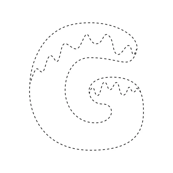 儿童字母G跟踪工作表 — 图库矢量图片