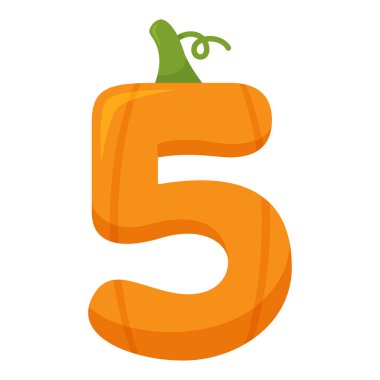 5 Numara Balkabağı, vektör illüstrasyonu