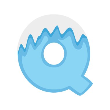 Q harfi kar, vektör illüstrasyonu