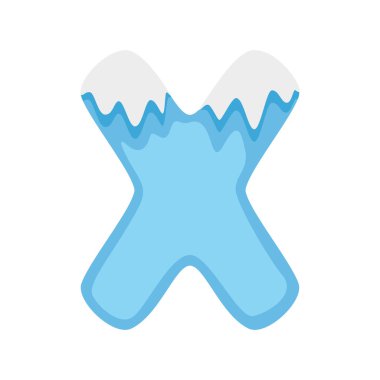 Harf X Snow, vektör illüstrasyonu